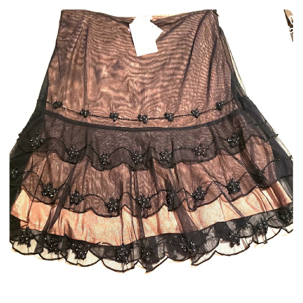 Odille Ruffle & Beaded Skirt Sz 12 NWT